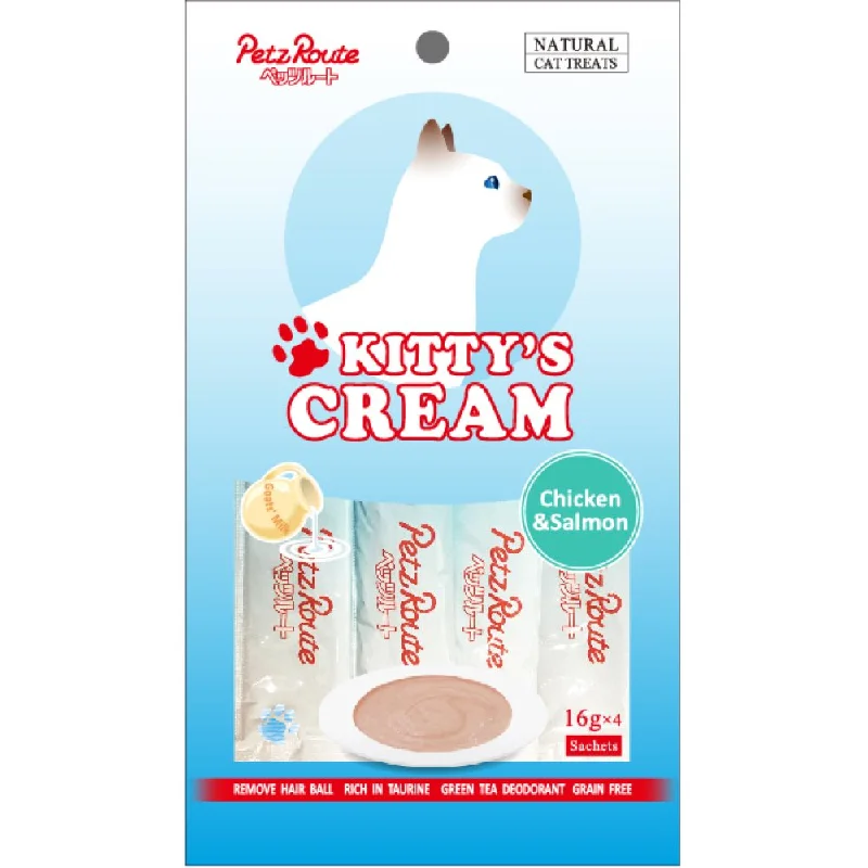 3 FOR $10: Petz Route Kitty’s Cream Chicken & Salmon Cat Treats (4x16g)