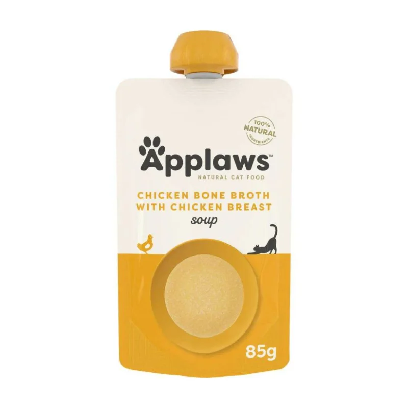 Applaws Natural Wet Cat Chicken Broth with Chicken Breast Soup Pouch 85g