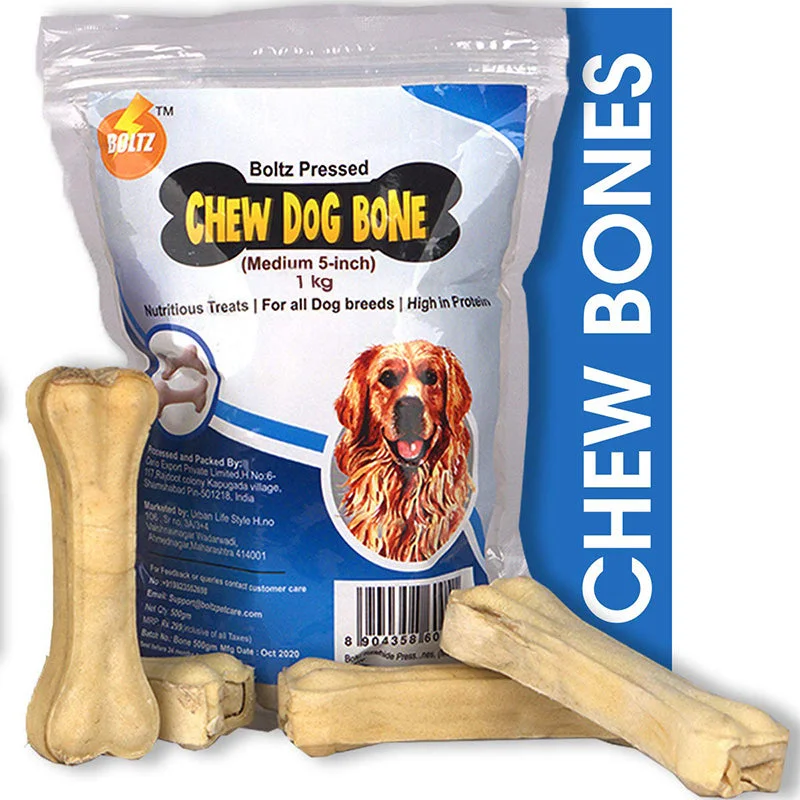 Boltz Rawhide Dog Chew Bone, Medium