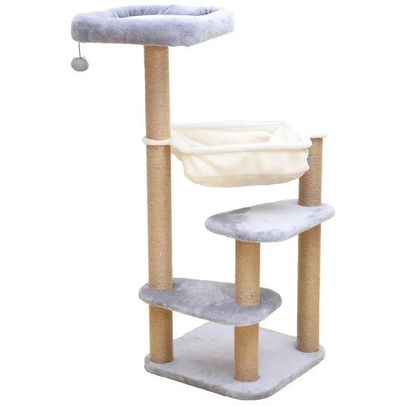 Catry Babylon Cat Tower with Cat Hammock, Scratching Post, and Playful Toy