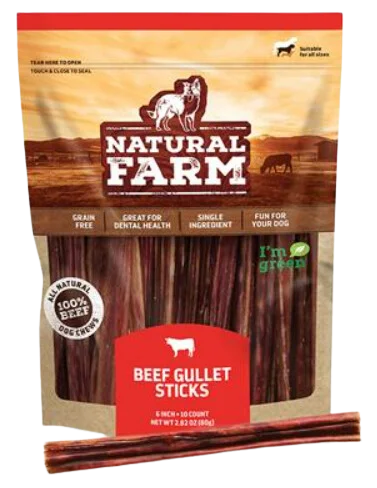 Natural Farm Gullet Sticks 6"10-Pack Bag