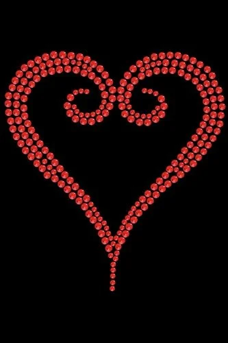 Red Rhinestone Heart Bandana- Many Colors