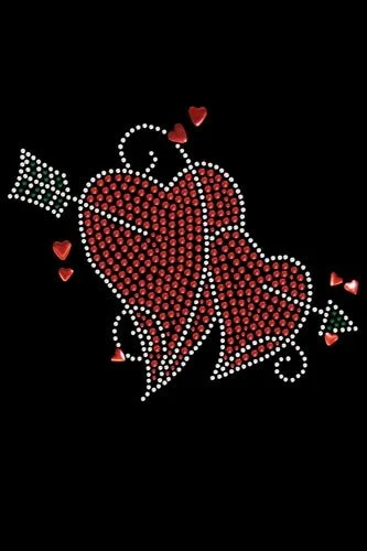 Red Rhinestone Hearts with Arrow Bandana- Many Colors