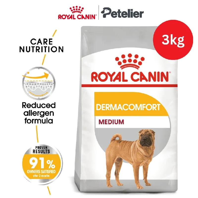 Royal Canin Medium Dermacomfort 3kg Adult Dry Dog Food - Canine Care Nutrition