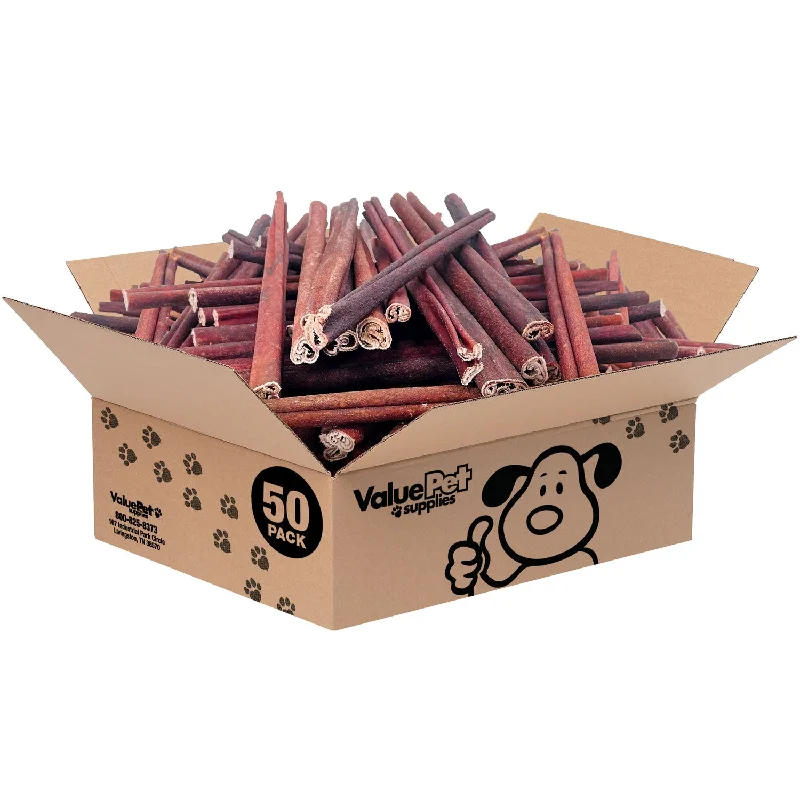 ValueBull USA Collagen Sticks, Premium Beef Dog Chews, Medium 12 Inch, 50 Count BULK PACK